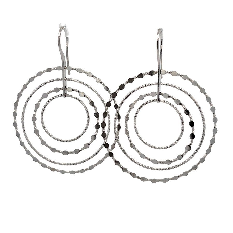 Large silver earrings for women with polished finish