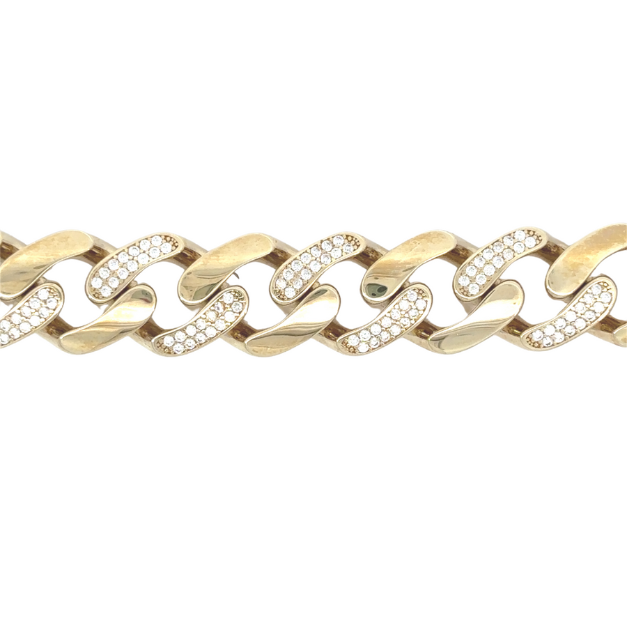 Classic design 14k gold bracelet for men, comfortable fit