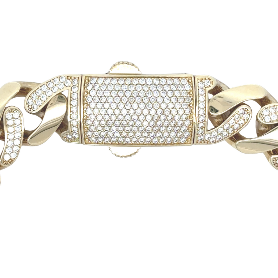 Timeless 14k gold bracelet with polished finish, perfect for men