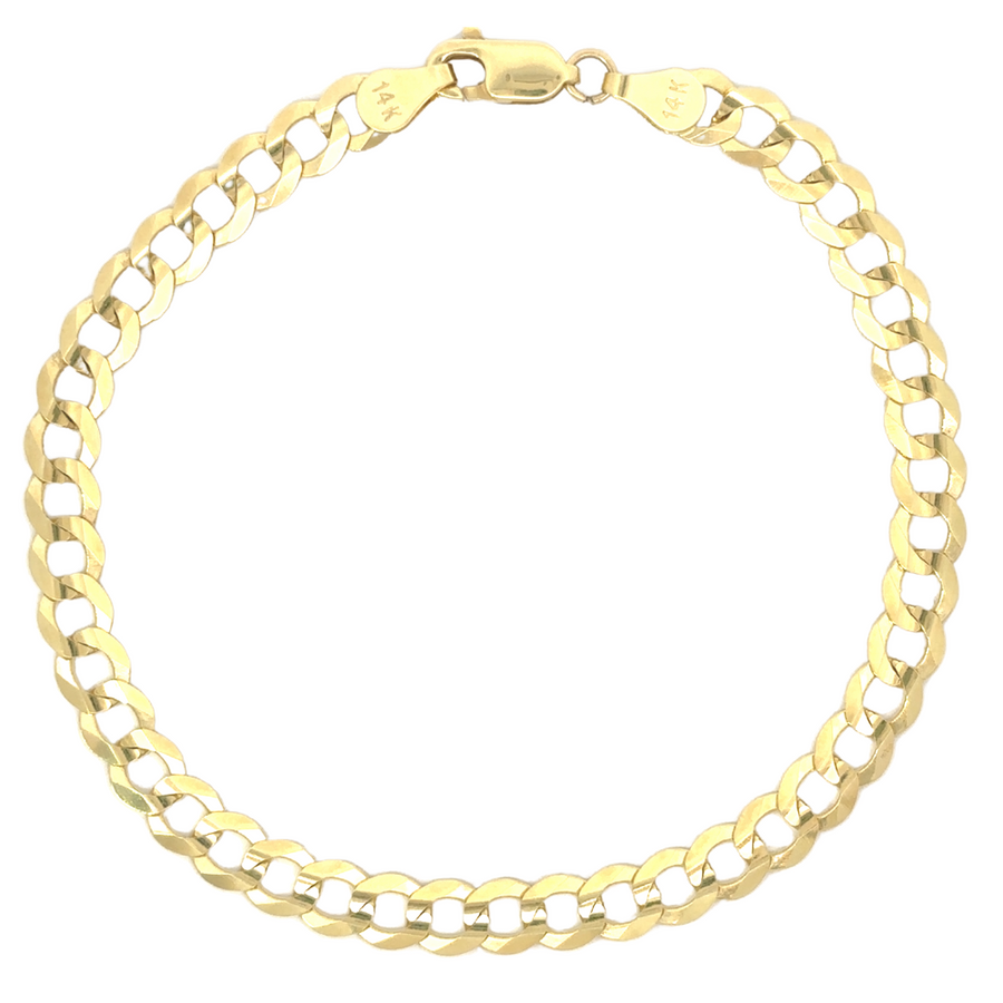 Men’s 14k gold Cuban link bracelet with high-polish finish