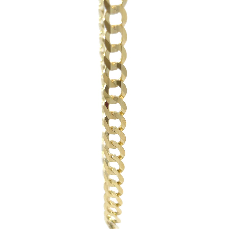 26-inch Cuban link chain laid flat, showing interlocking design
