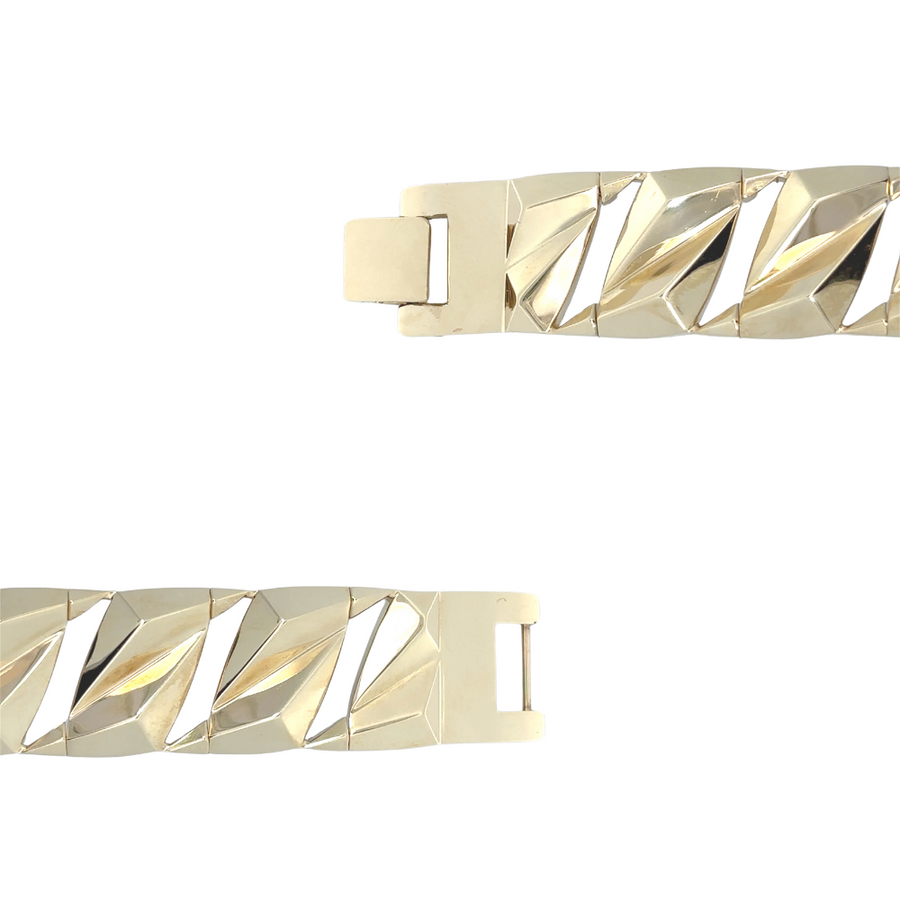 Luxury 14k gold solid wide bracelet for men, a timeless accessory
