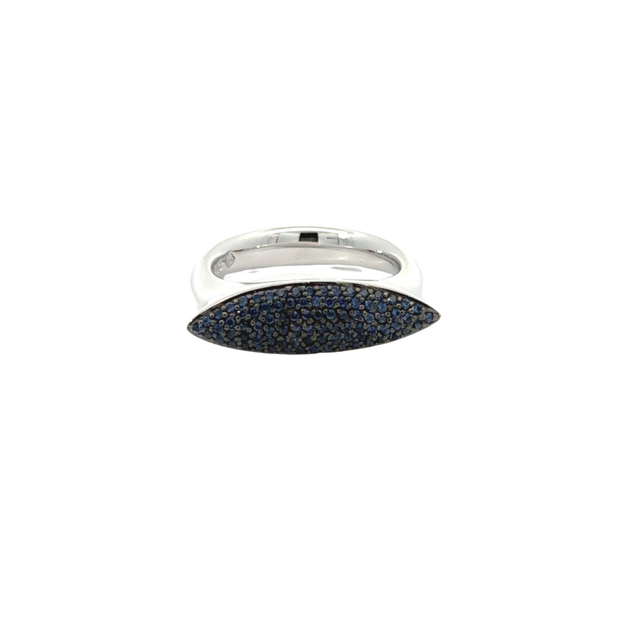 Nano Blue Silver Ring with vibrant blue nano gemstone