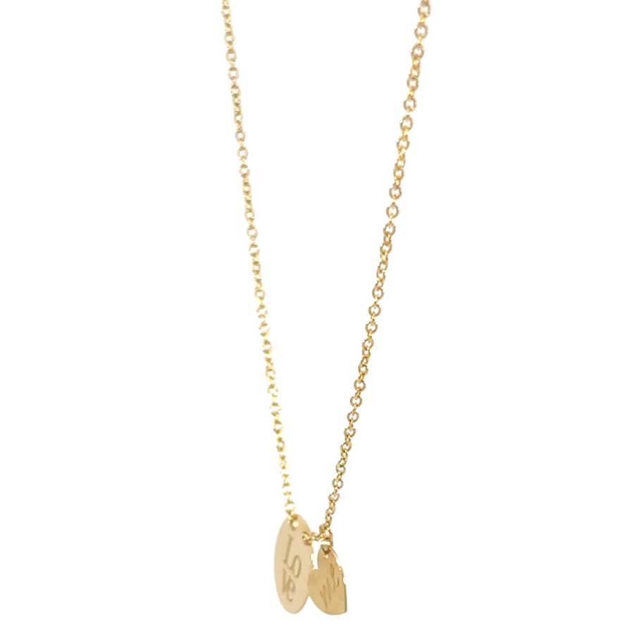 Close-up of 18k gold necklace with minimalist design