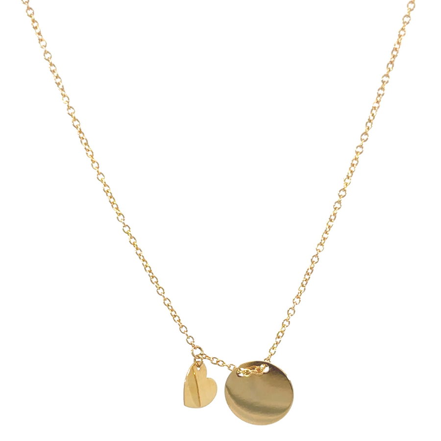 Necklace Love Me in 18k gold styled on female model