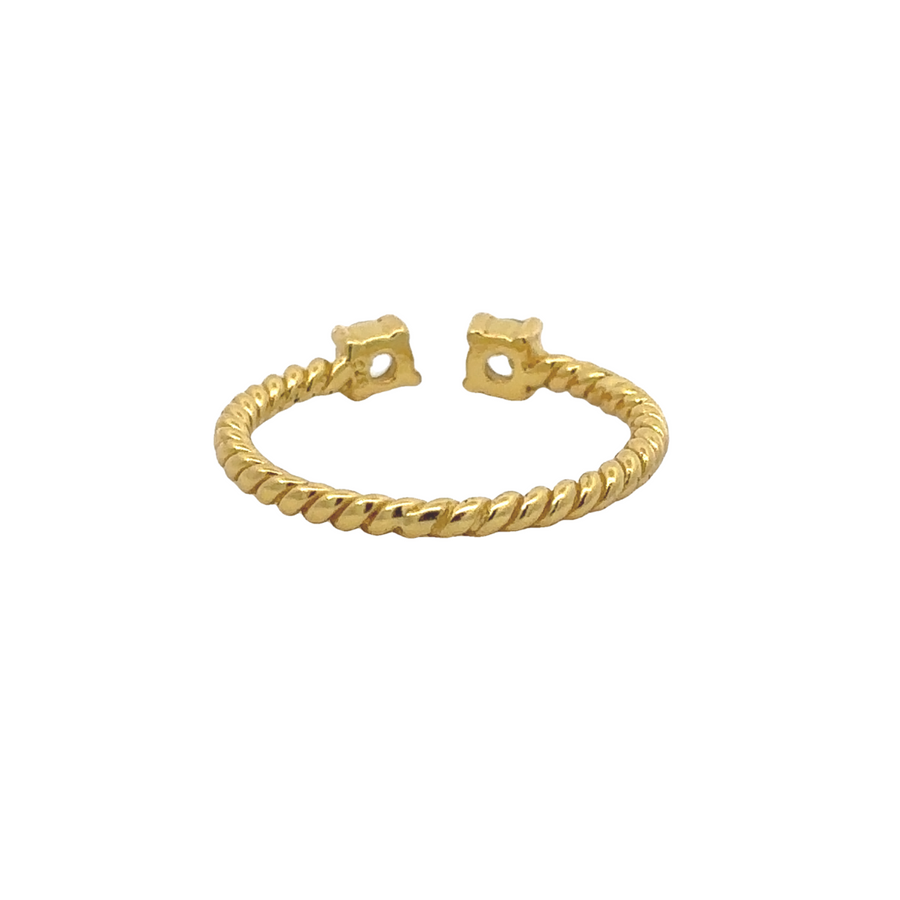 Textured open rope ring displayed on white background
