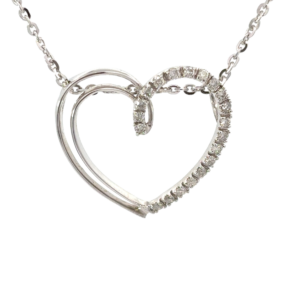 Elegant diamond pendant without chain in white gold