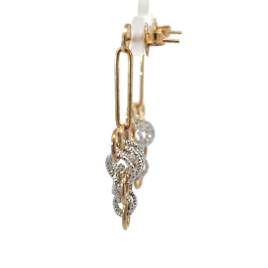 Elegant silver earrings featuring two-tone design