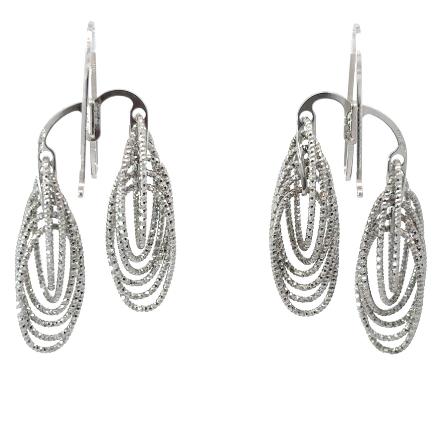Elegant silver circle earrings with diamond-cut texture
