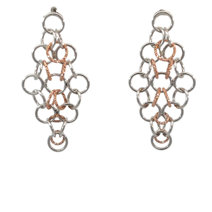 Silver earrings featuring all extra-small circles design