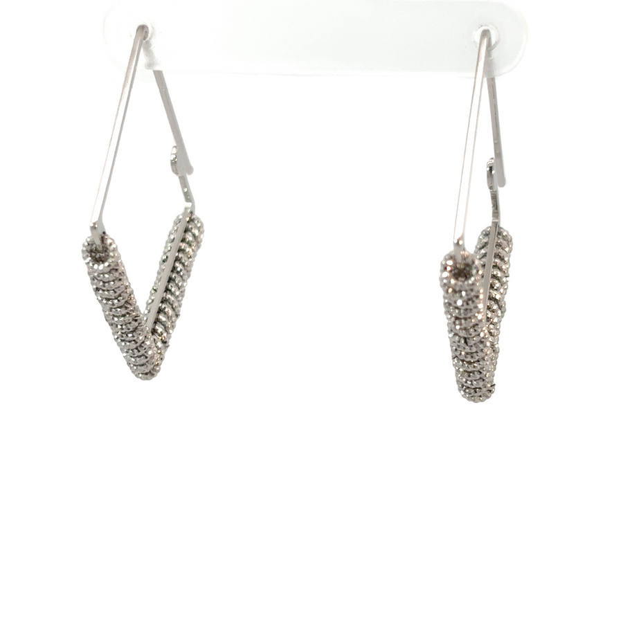 Classic silver earrings for women with polished finish