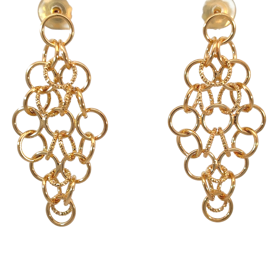 Silver earrings with all extra-small circle design