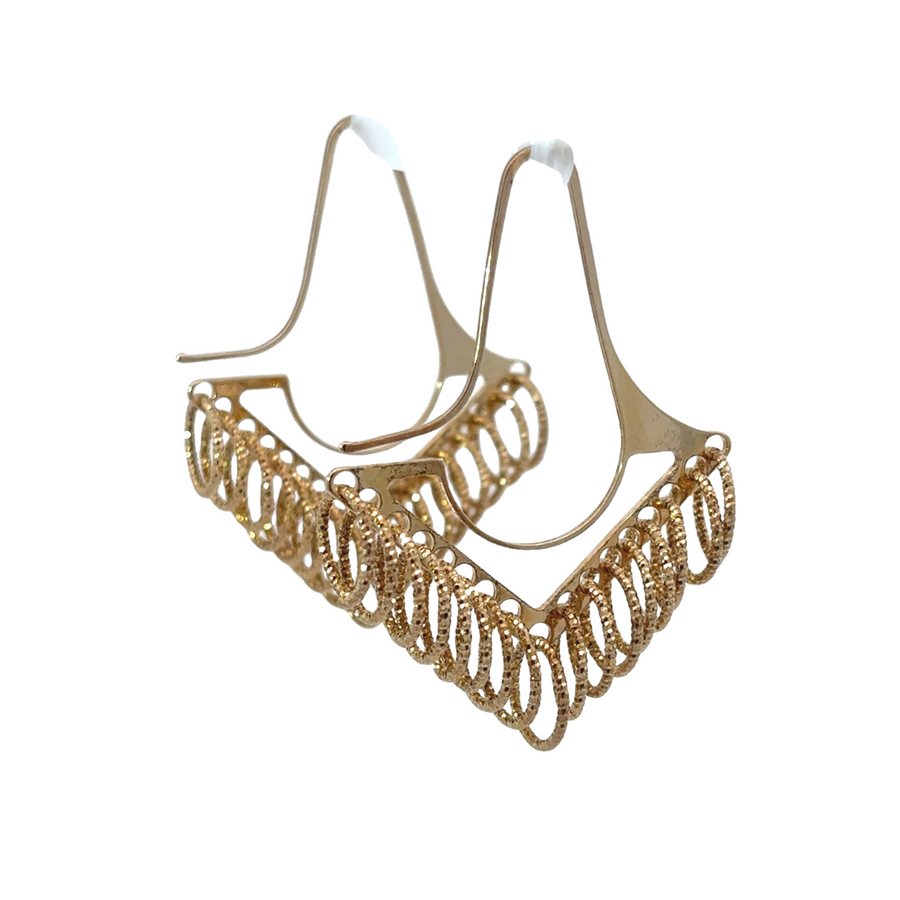 Elegant small circle earrings displayed on white background