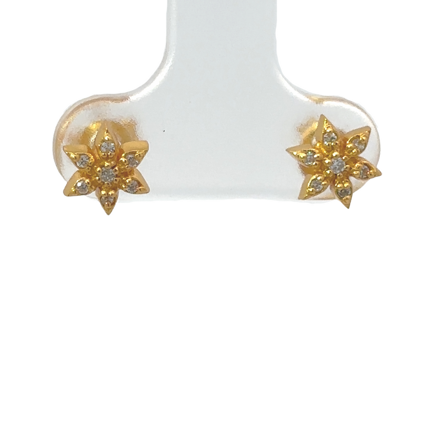 Small silver flower stud earrings in 925 sterling silver