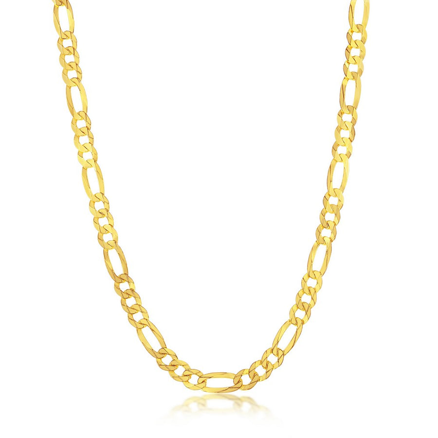 Classic 4mm Figaro necklace in gold plated sterling silver