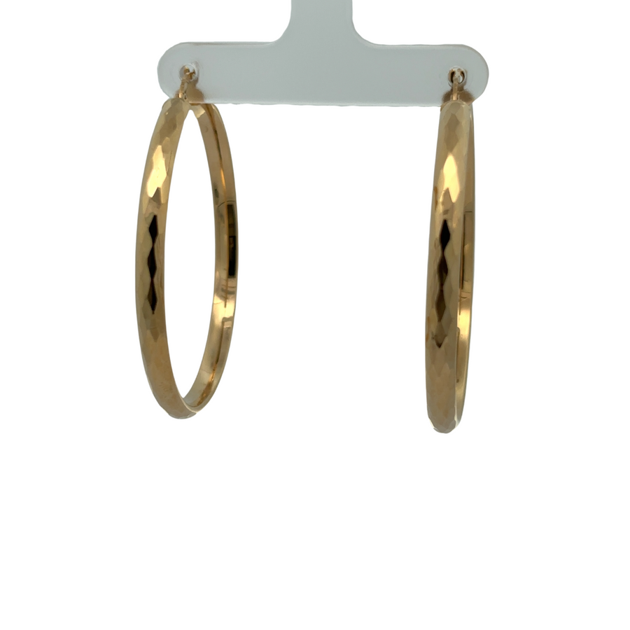 Elegant 14k gold earrings displayed on white background