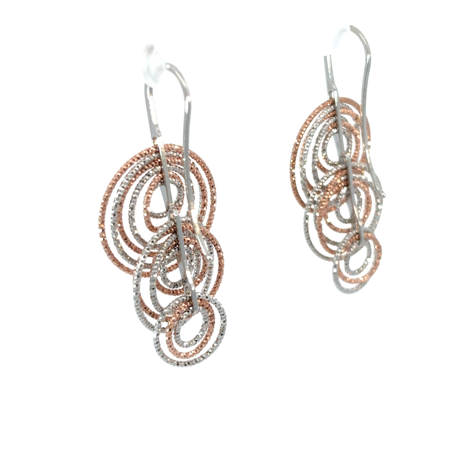 925 silver circle earrings with contrasting finishes