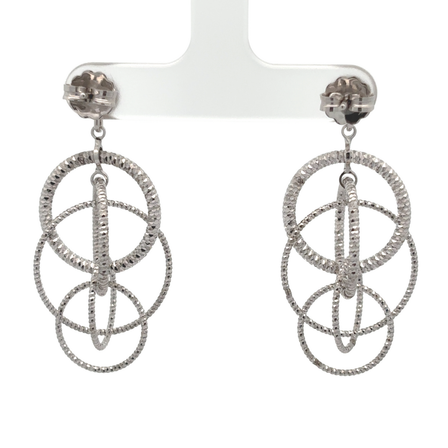 Elegant silver earrings with dark and light silver tones