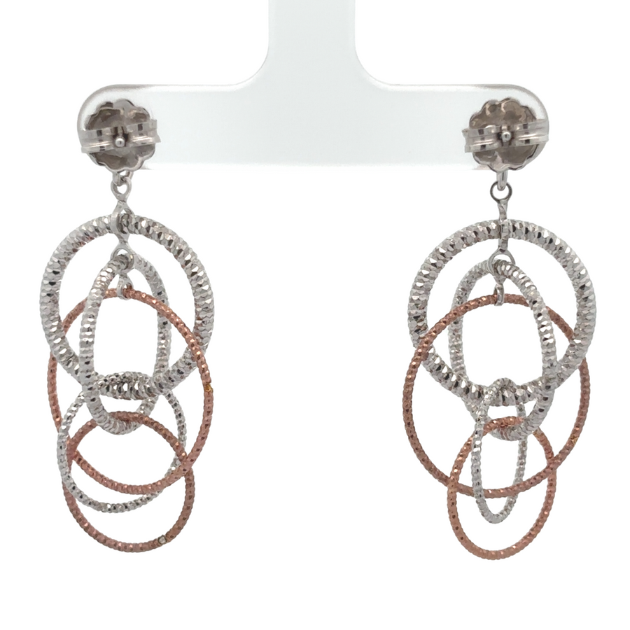 Two-Toned Silver Earrings for Women