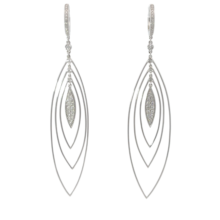 14k White Gold Earrings with Diamonds