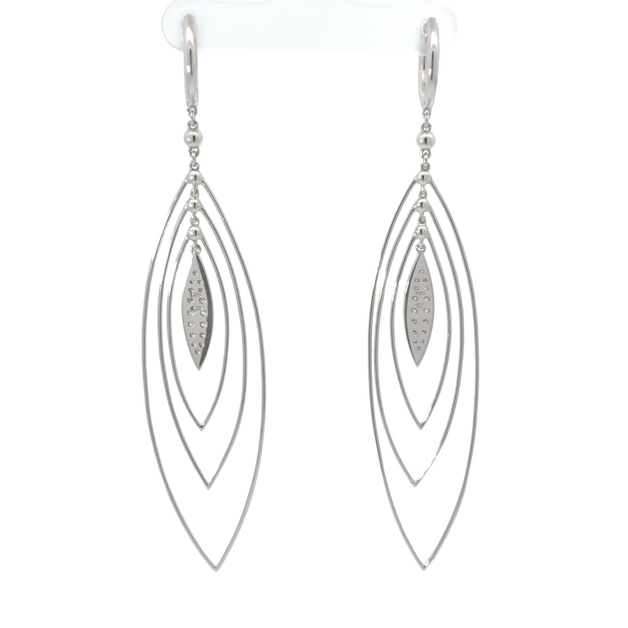 14k White Gold Earrings with Diamonds