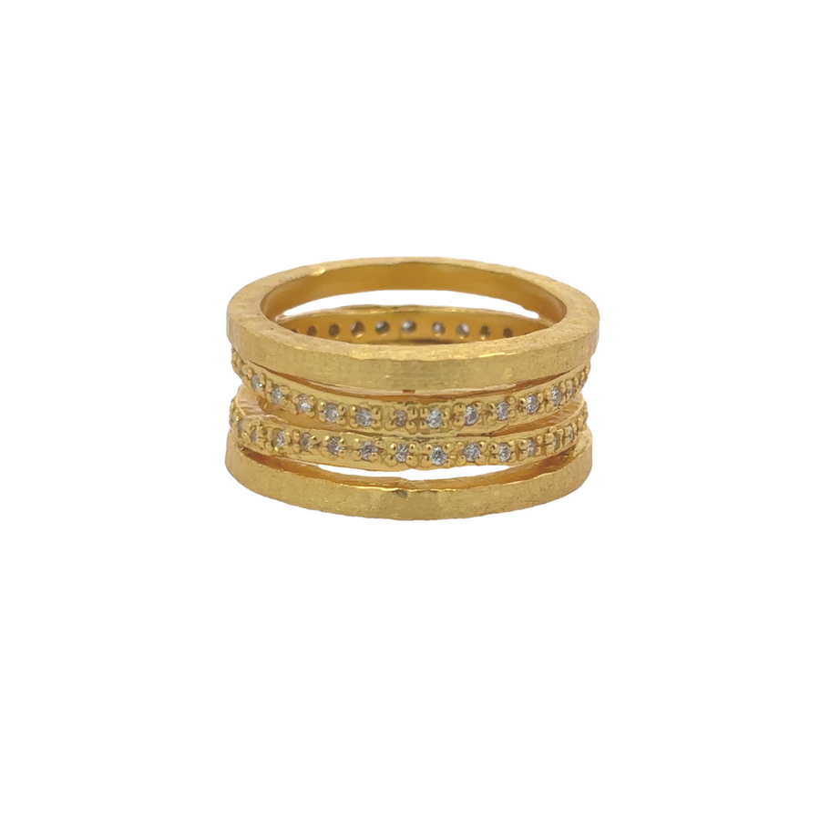 Yellow Gold-Plated Silver Ring for Women – Size 6.5