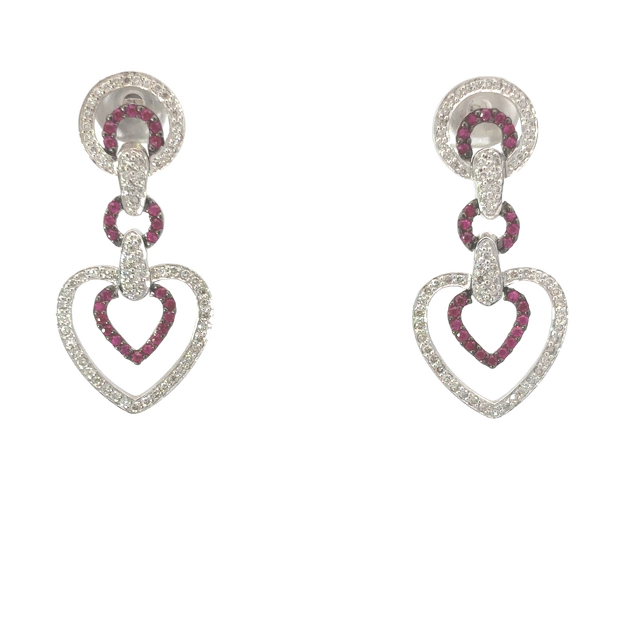 14k Gold Heart Diamond Earrings – Timeless Elegance