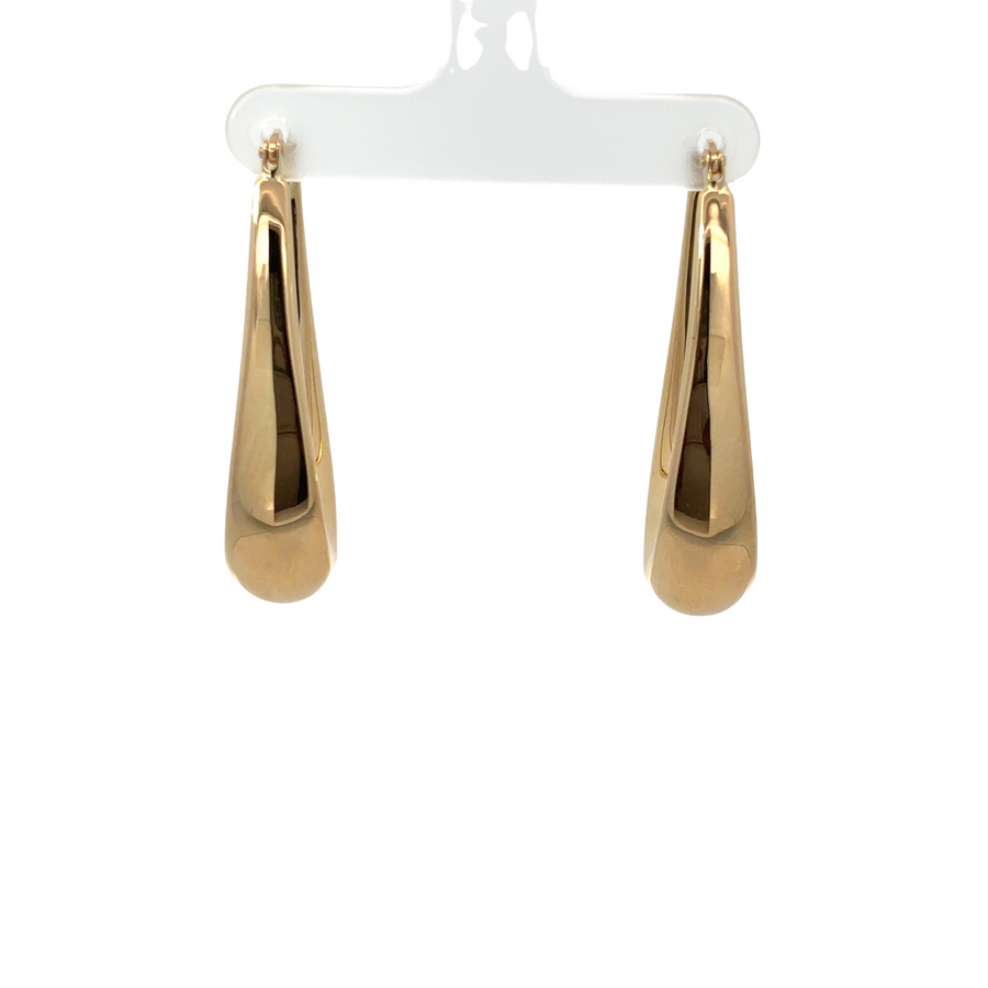 14k Gold Rectangular Drop Earrings – Sleek and Modern for Women