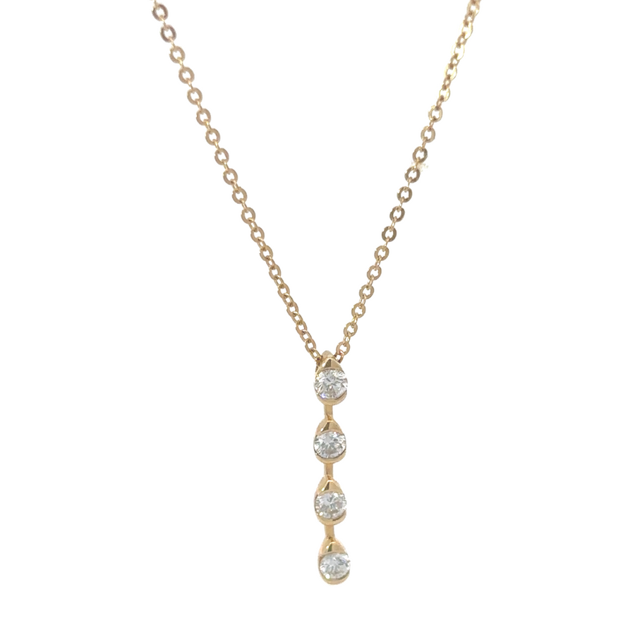 14k Gold Necklace with Diamonds – 0.26 CT, 16.5 Inches