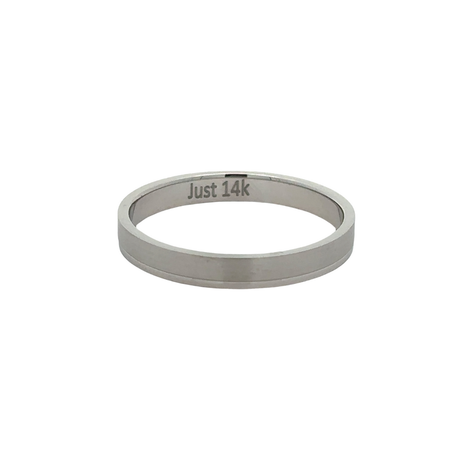 14k Solid Gold Matte & Line Ring for Men – Refined Design