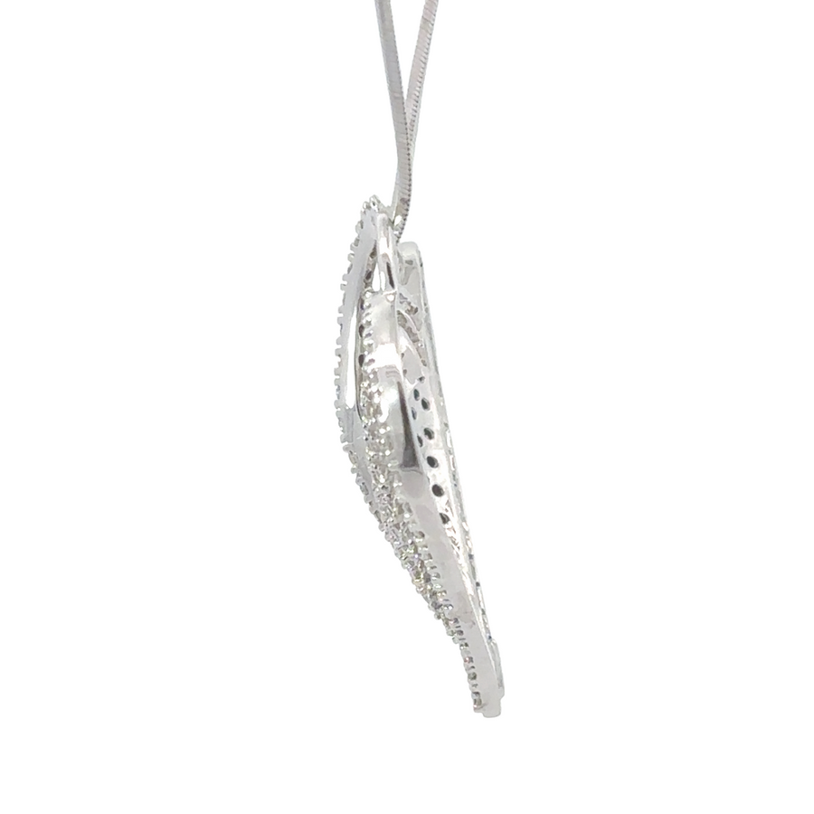 14k White Gold Heart Pendant with 0.75 CT Diamonds – For Women