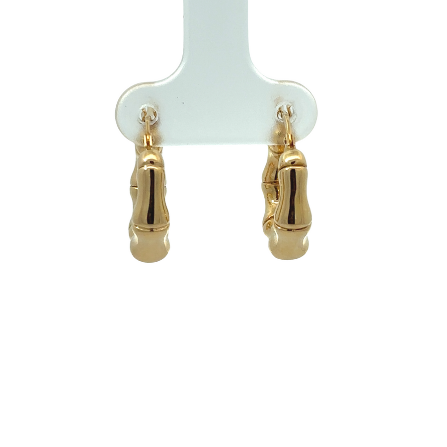 14k Gold Small Bamboo Earrings – Chic and Trendy