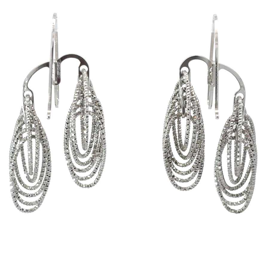 Silver Diamond-Cut Circle Earrings – Women