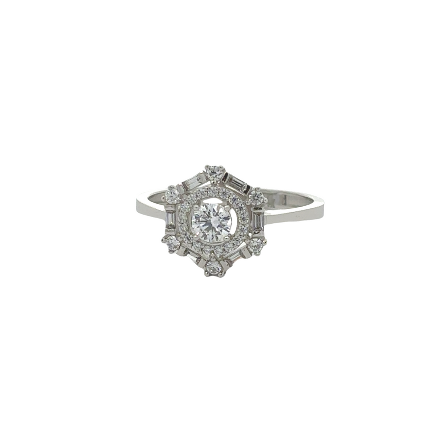 14k Gold Ring with Center CZ – Classic Elegance