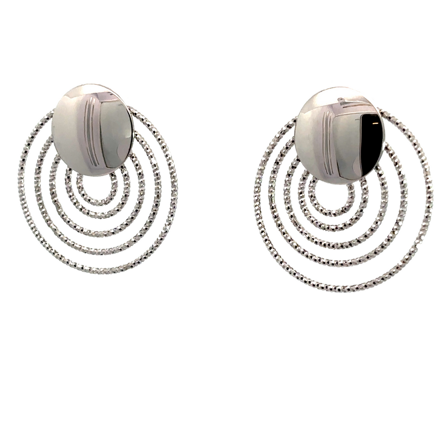 Classic Circle Stud Earrings in Silver