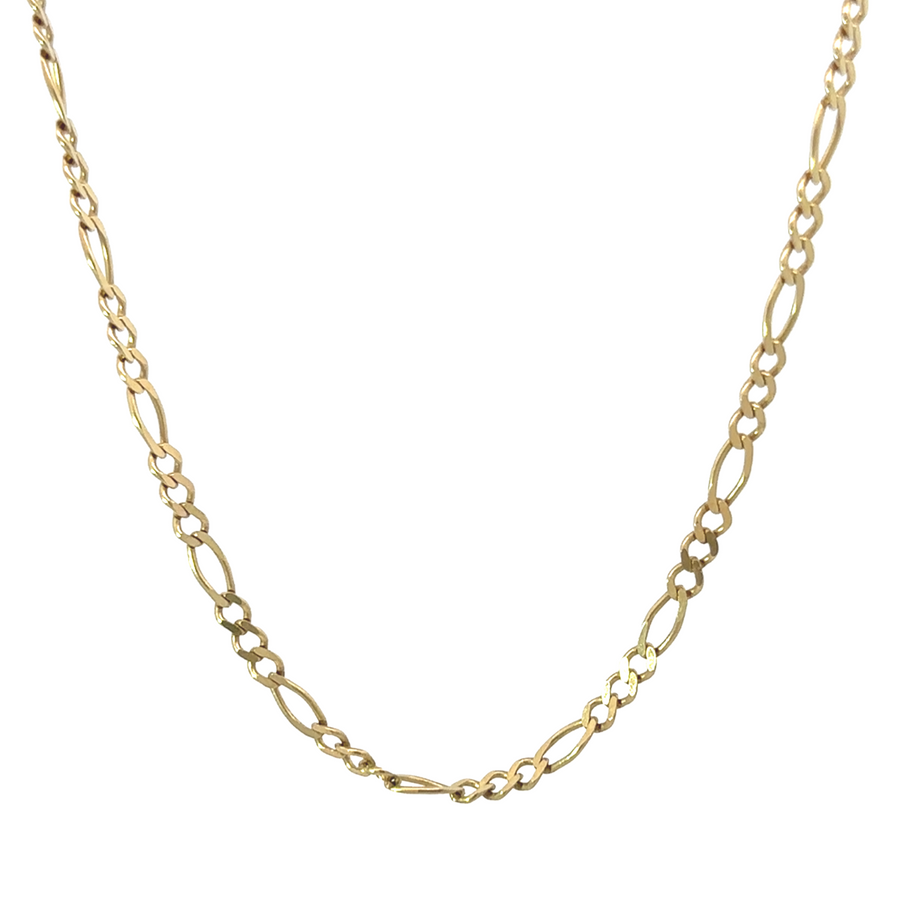 10k Gold Figaro Chain – 24-Inch Unisex Necklace