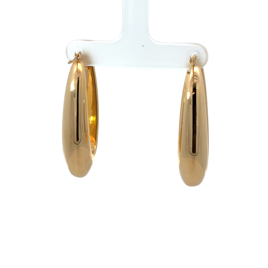 14k Gold Oval Medium Earrings – Elegant and Versatile for Women