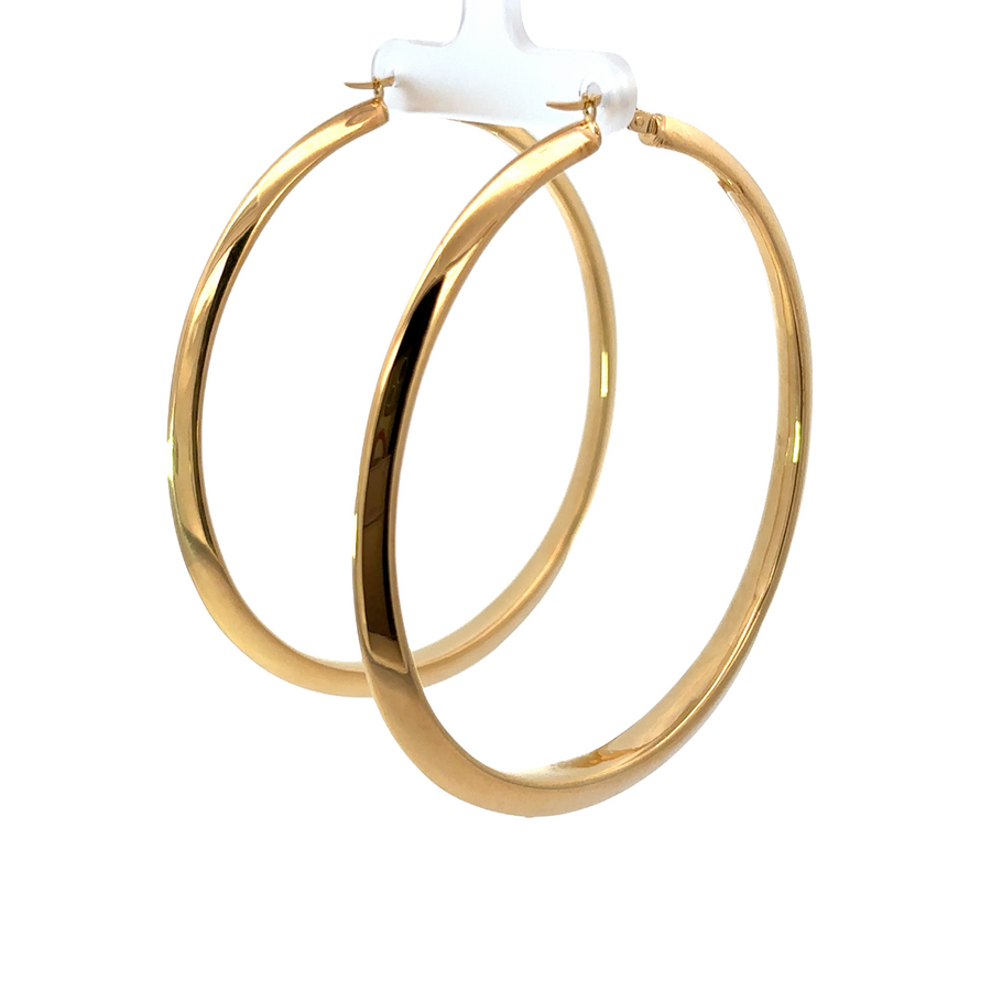 14k Gold XXL Solid Oval Earrings – Bold and Sophisticated for Women