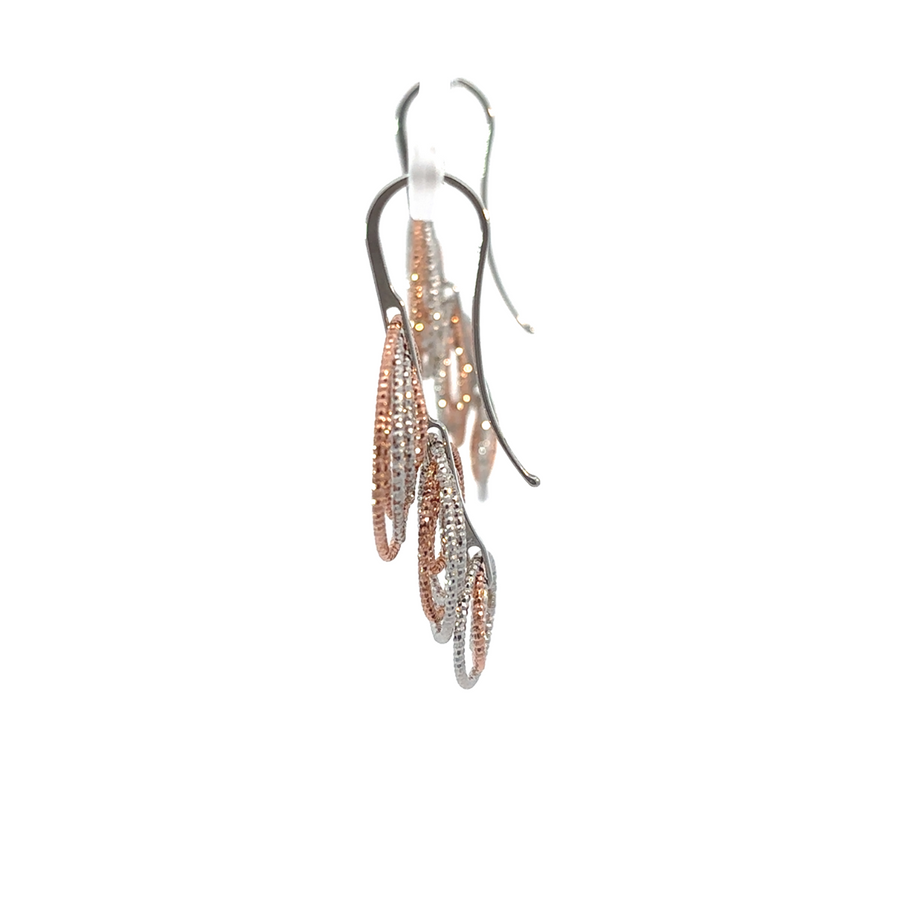 Two-Tone Small Circle Diamond-Cut Earrings