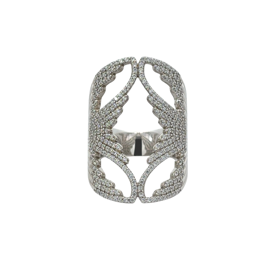 Ladies' Big CZ Silver Ring – Bold and Elegant