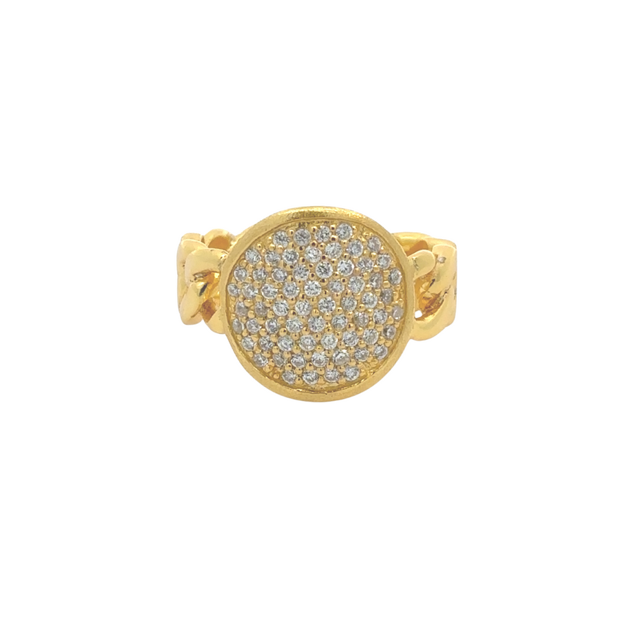 Yellow Ring with CZ for Women (Size 8)