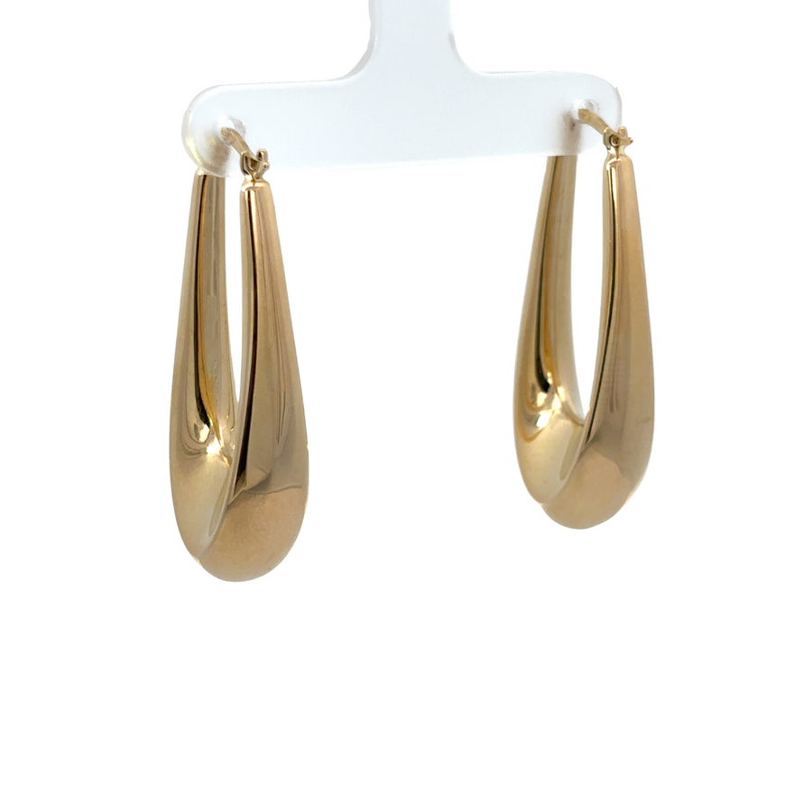 14k Gold Rectangular Drop Earrings – Sleek and Modern for Women