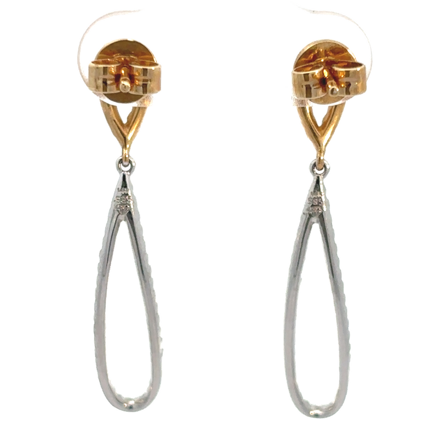 14k Two-Tone Drop Earrings – Elegant Design