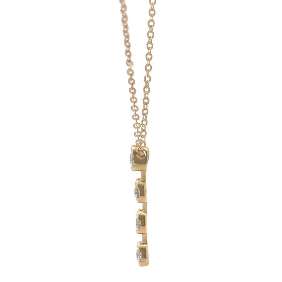 14k Gold Necklace with Diamonds – 0.26 CT, 16.5 Inches