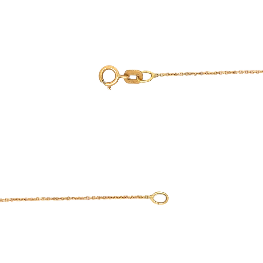 14k Gold Chain with Pendant and Diamond – 17 Inches