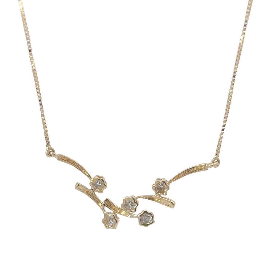 14k Gold Necklace with Diamonds – 16.5 Inches