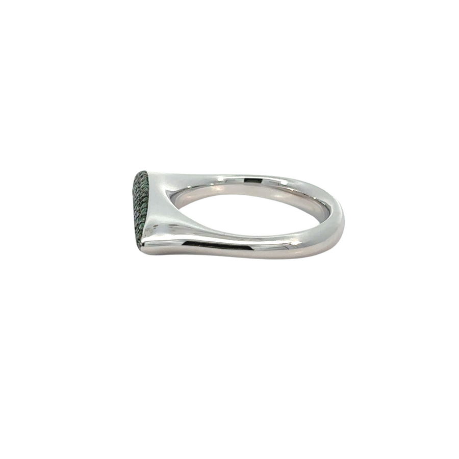 Green CZ Silver Ring - Elegant Design for Women