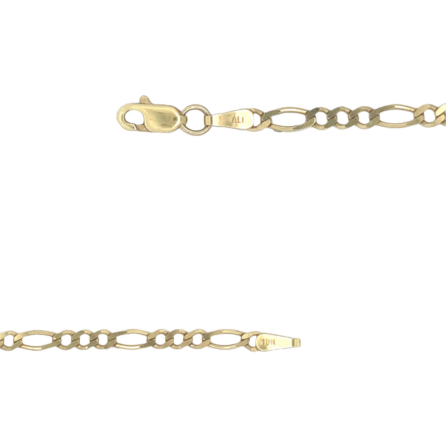 10k Gold Figaro Chain – 24-Inch Unisex Necklace