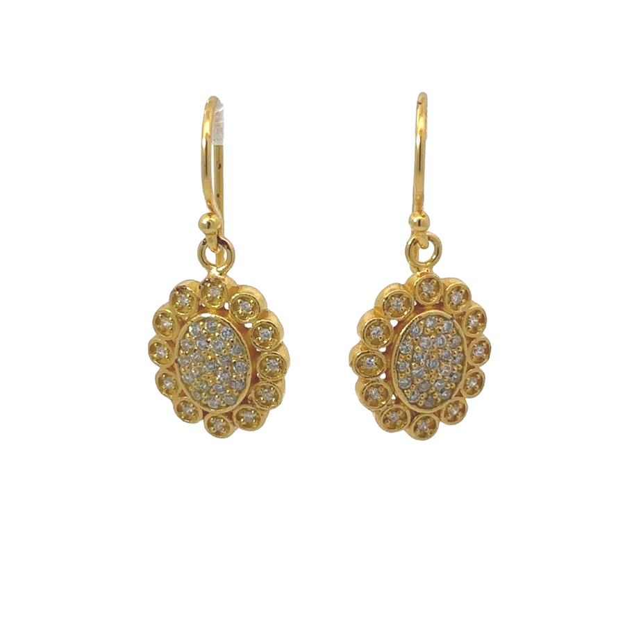 Yellow Gold Flower Earrings