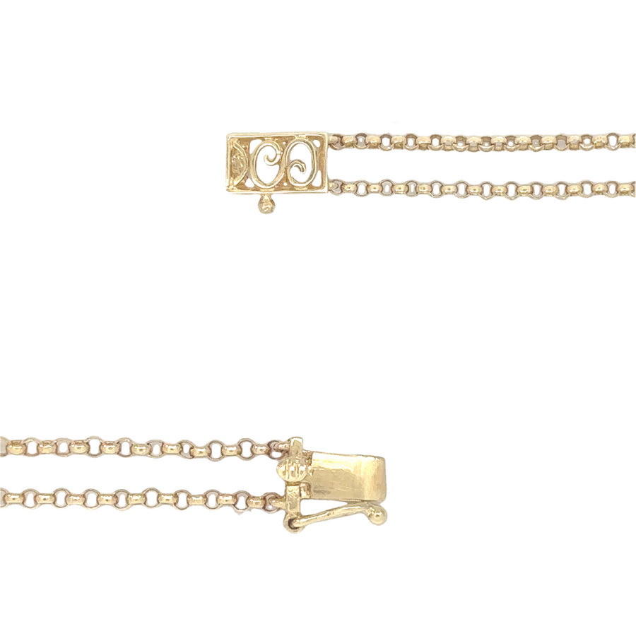 14k Gold Necklace and Bracelet Set with Butterfly Design – Necklace 16.5 Inches, Bracelet 17.5 cm